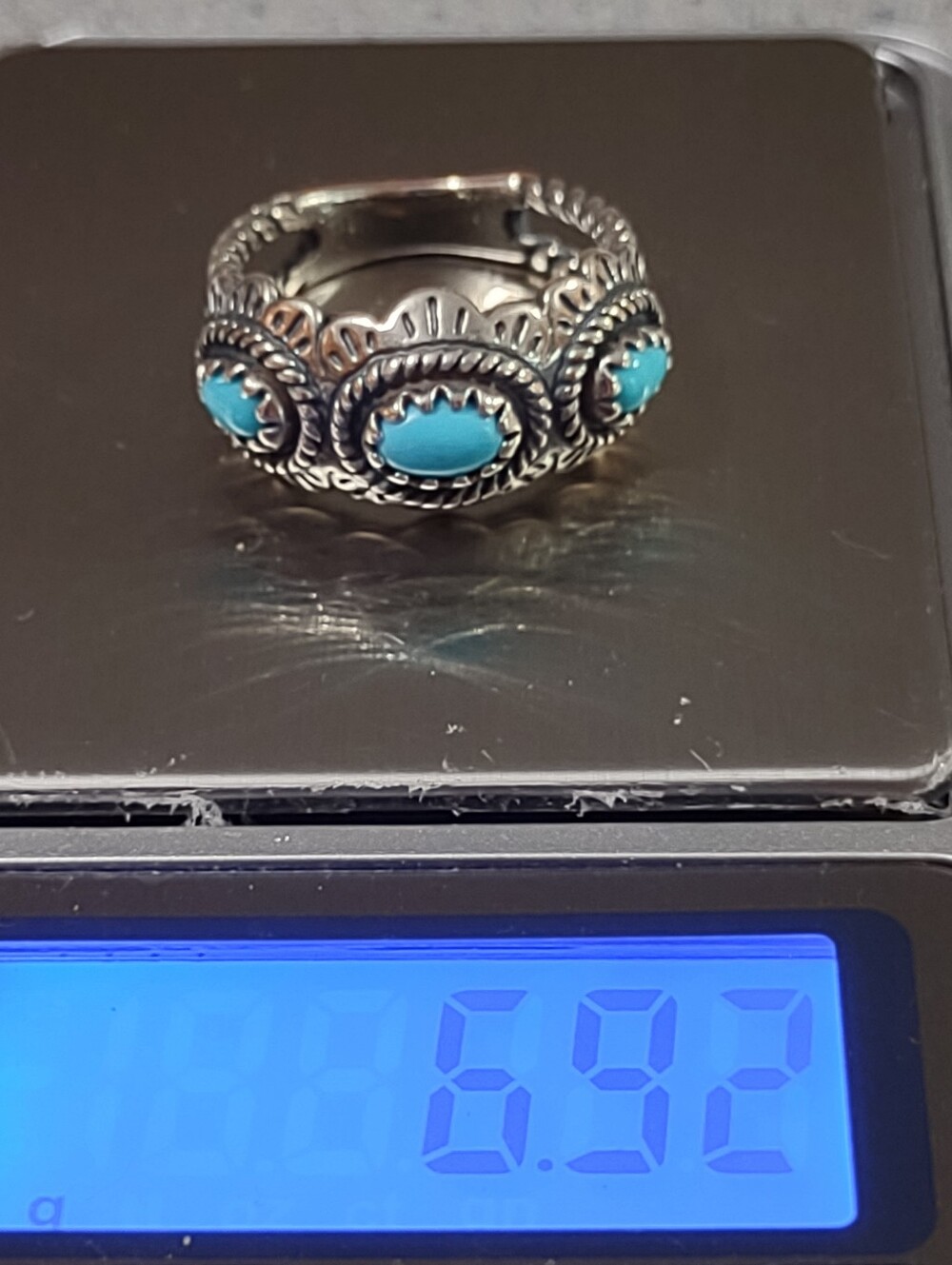 Firm Final Price!*Sterling+Turquoise Ring(7) - Picture 3 of 4